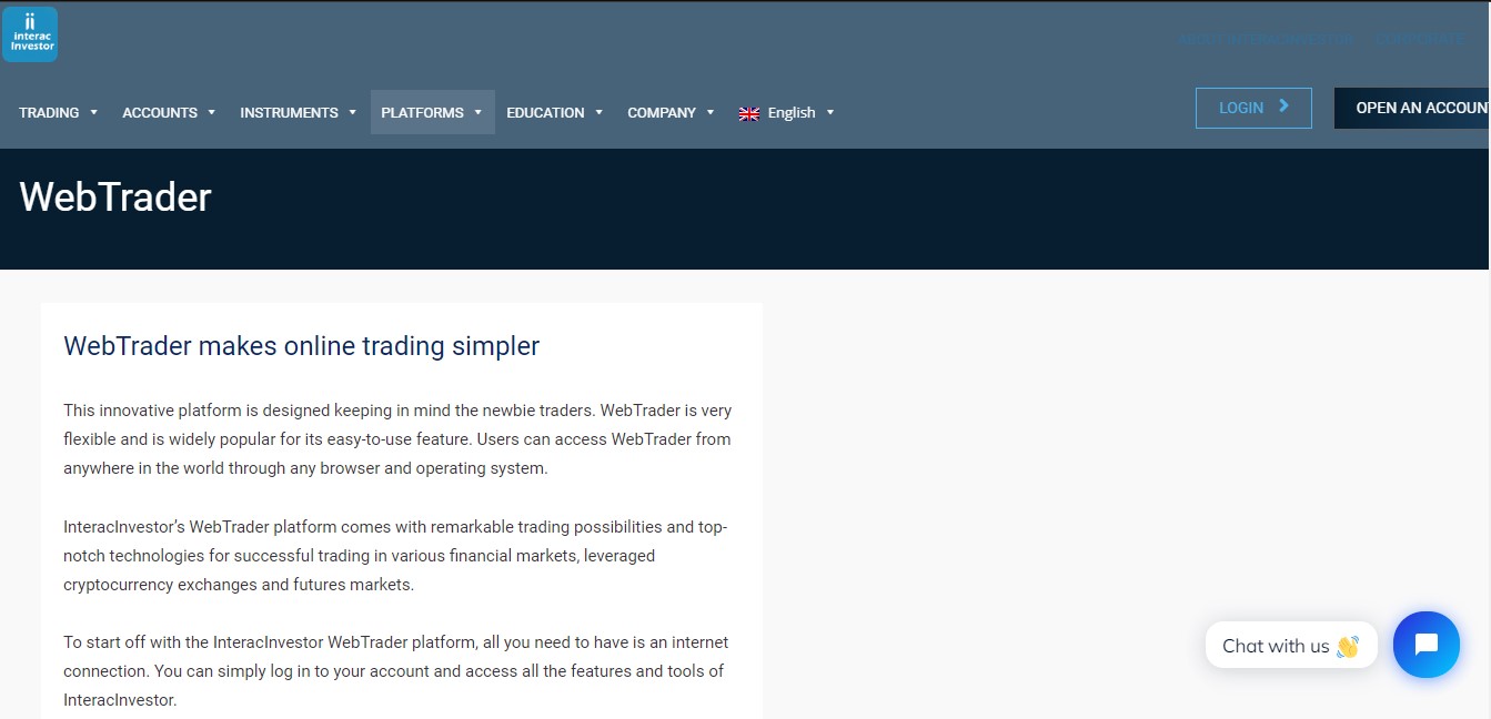 InteracInvestor Trading Platform