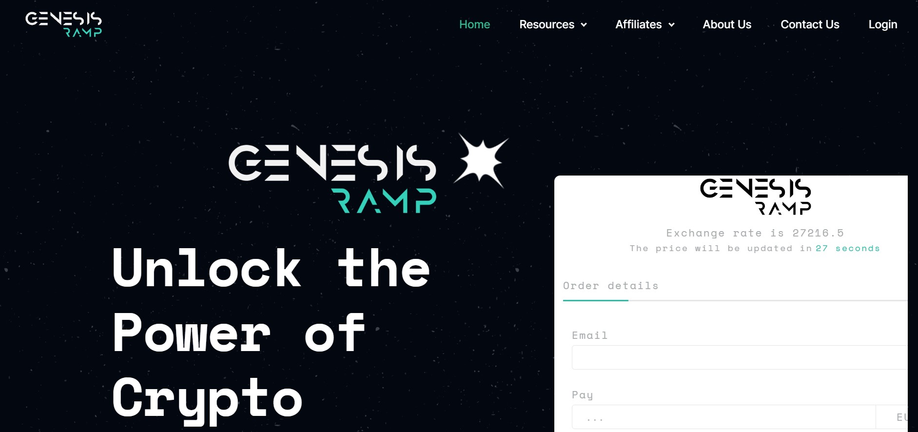 Genesis Exchange website