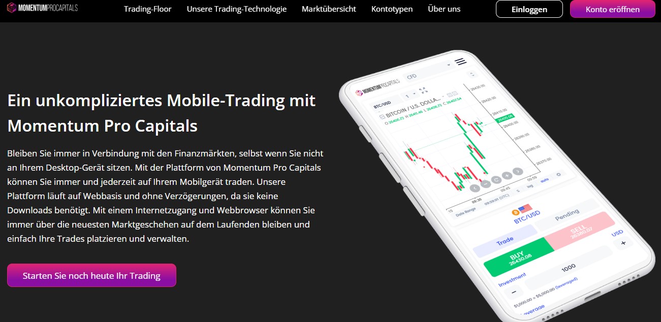 Momentum Pro Capitals Trading Platform