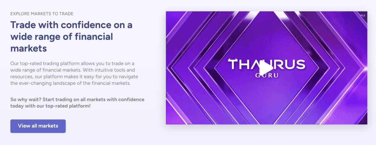 Thaurus home page screenshot